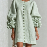 Zoe – Rochie cu manșete florale
