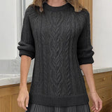 Magda – Rochie tricotată cu împletituri