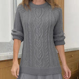 Magda – Rochie tricotată cu împletituri