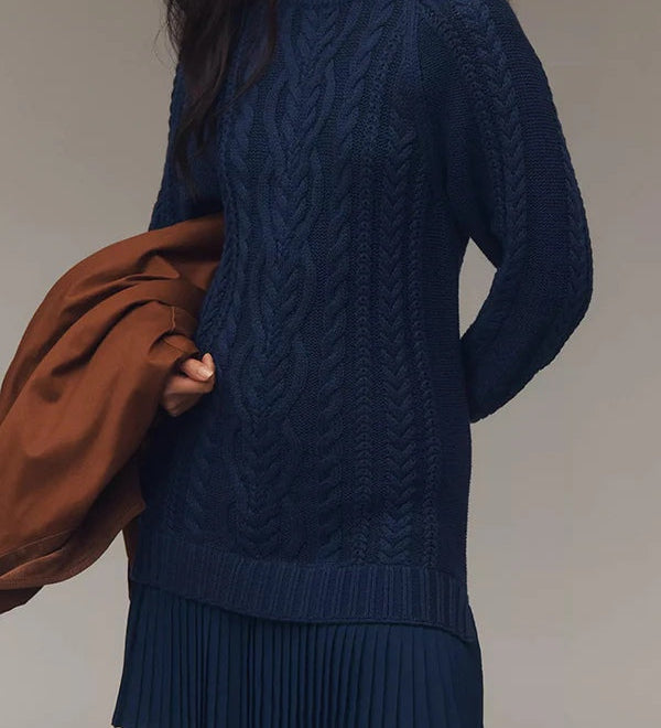 Magda – Rochie tricotată cu împletituri