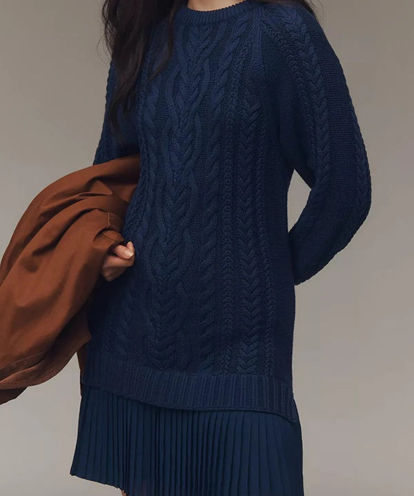 Magda – Rochie tricotată cu împletituri