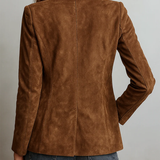 Viviana – Blazer maro cu cusături contrastante