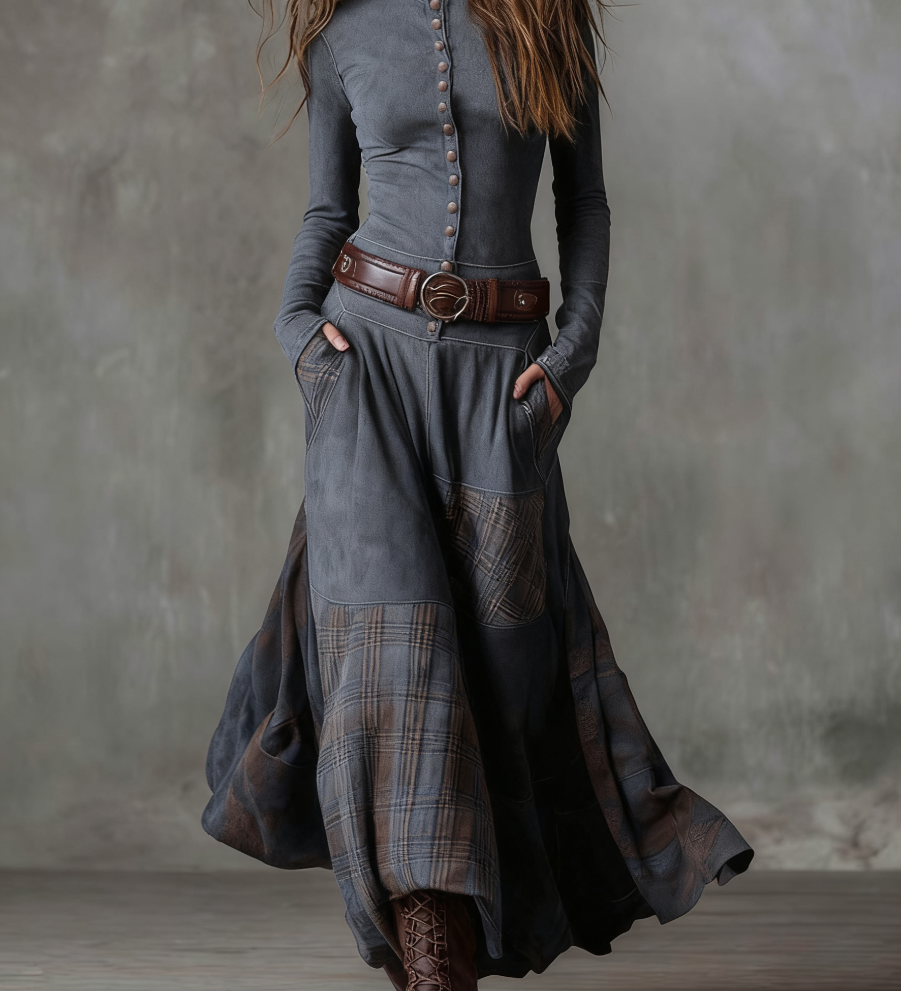 Bogdana – Rochie vintage în carouri