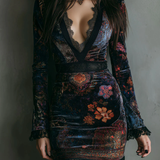 Ariadna – Rochie mini din catifea florală