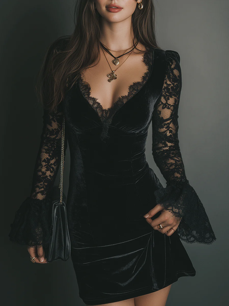 Anca – Rochie mini din catifea