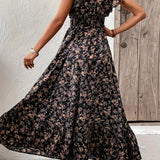 Ștefania – Rochie florală cu volănașe