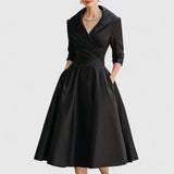 Grațiela – Rochie midi cu guler șal