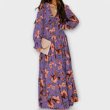 Aurora – Rochie maxi florală cu volănașe