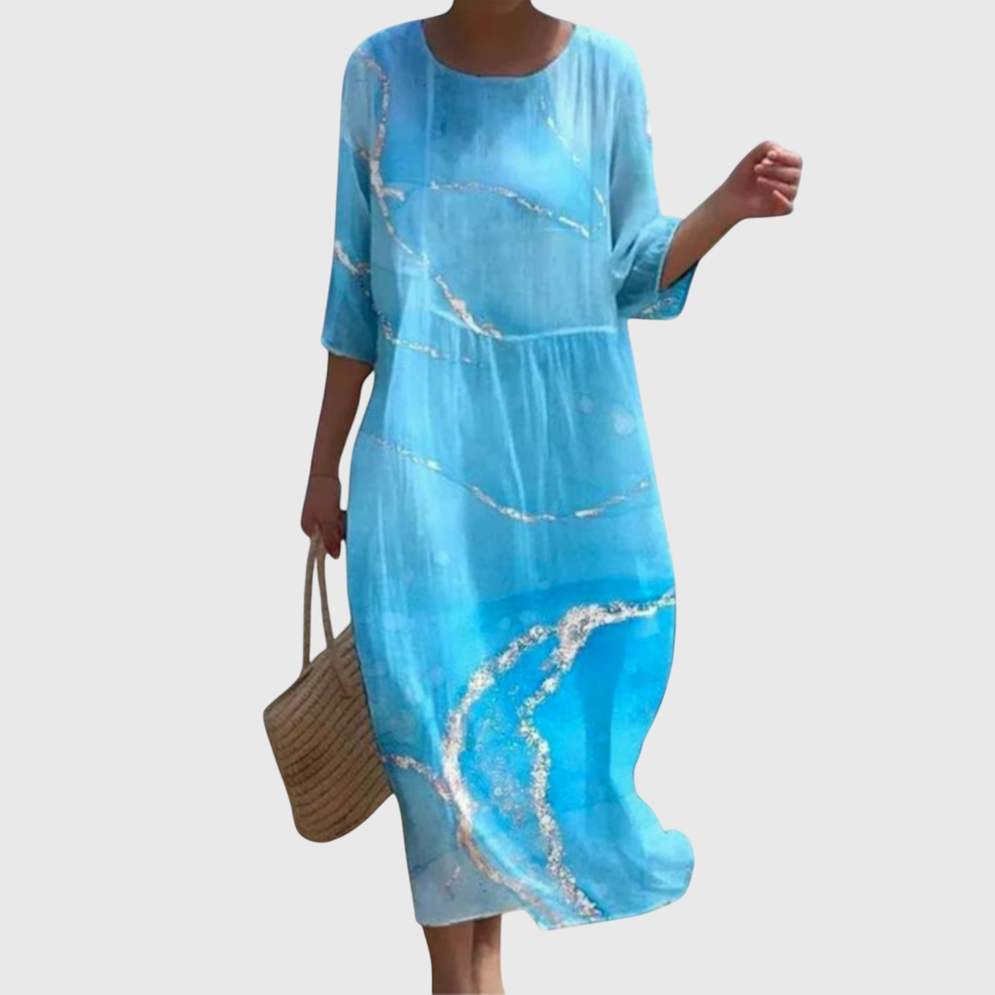 Diana – Rochie florală lejeră cu șnur