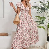 Ștefania – Rochie florală cu volănașe