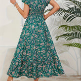 Ștefania – Rochie florală cu volănașe