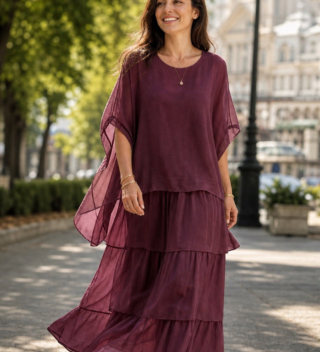 Sorina – Rochie vaporoasă cu volane