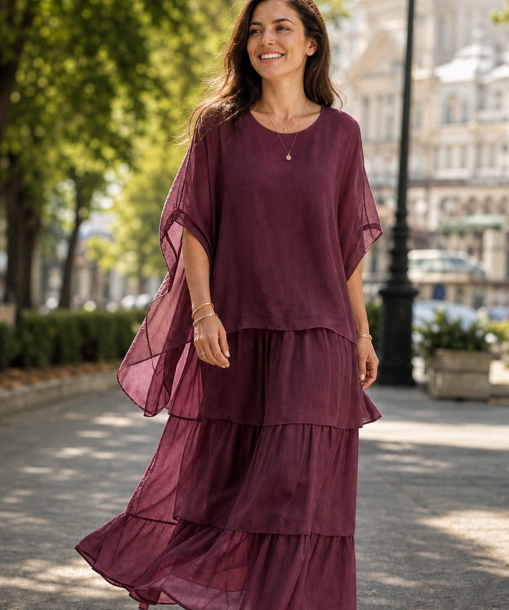 Sorina – Rochie vaporoasă cu volane