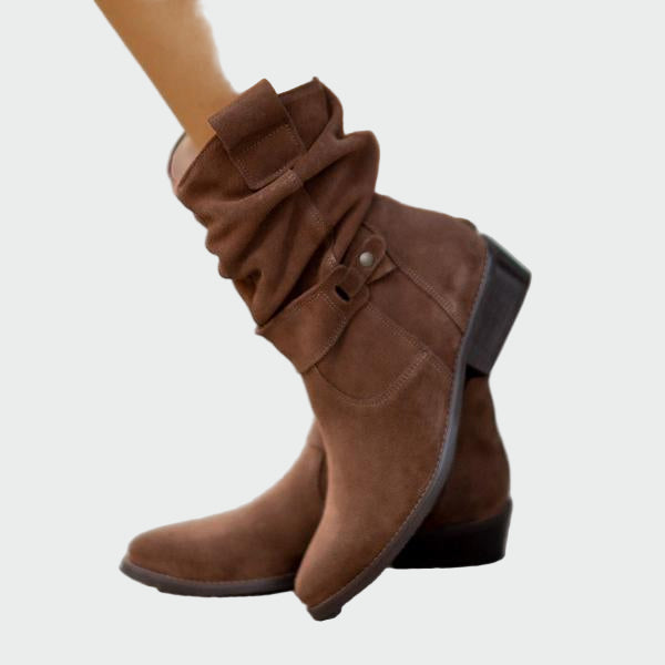 Rozalia – Botine din velur cu baretă