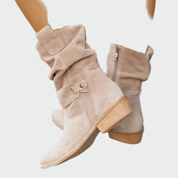 Rozalia – Botine din velur cu baretă