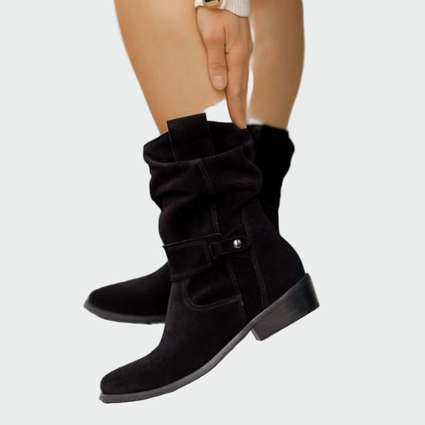 Rozalia – Botine din velur cu baretă