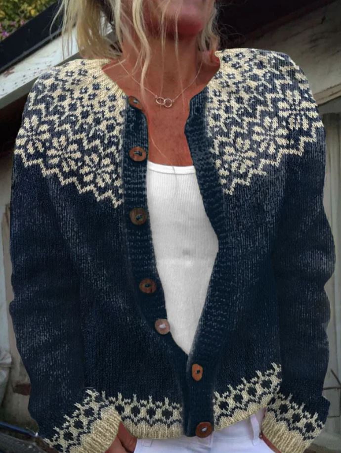 Ana-Cristina – Cardigan bleumarin cu fulgi