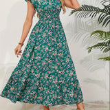Ștefania – Rochie florală cu volănașe