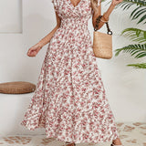 Ștefania – Rochie florală cu volănașe