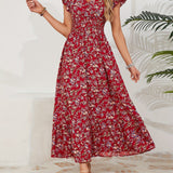 Ștefania – Rochie florală cu volănașe