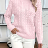 Andra – Pulover roz cu torsade