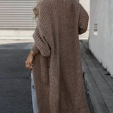 Raluca – Cardigan lung din tricot gros