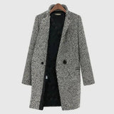Delia – Palton în tweed alb-negru