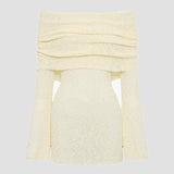 Geanina – Rochie bouclé cu umeri goi