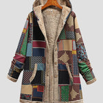 Cleopatra – Palton patchwork cu glugă