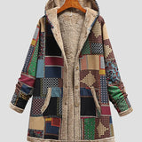 Cleopatra – Palton patchwork cu glugă