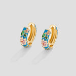 Manuela – Cercei creolă cu email floral