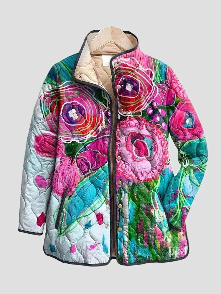 Florina – Jachetă matlasată cu flori mari