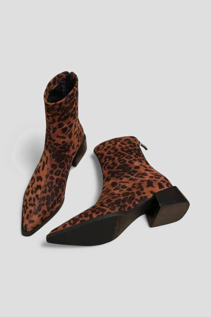 Andreea – Botine ascuțite cu toc bloc
