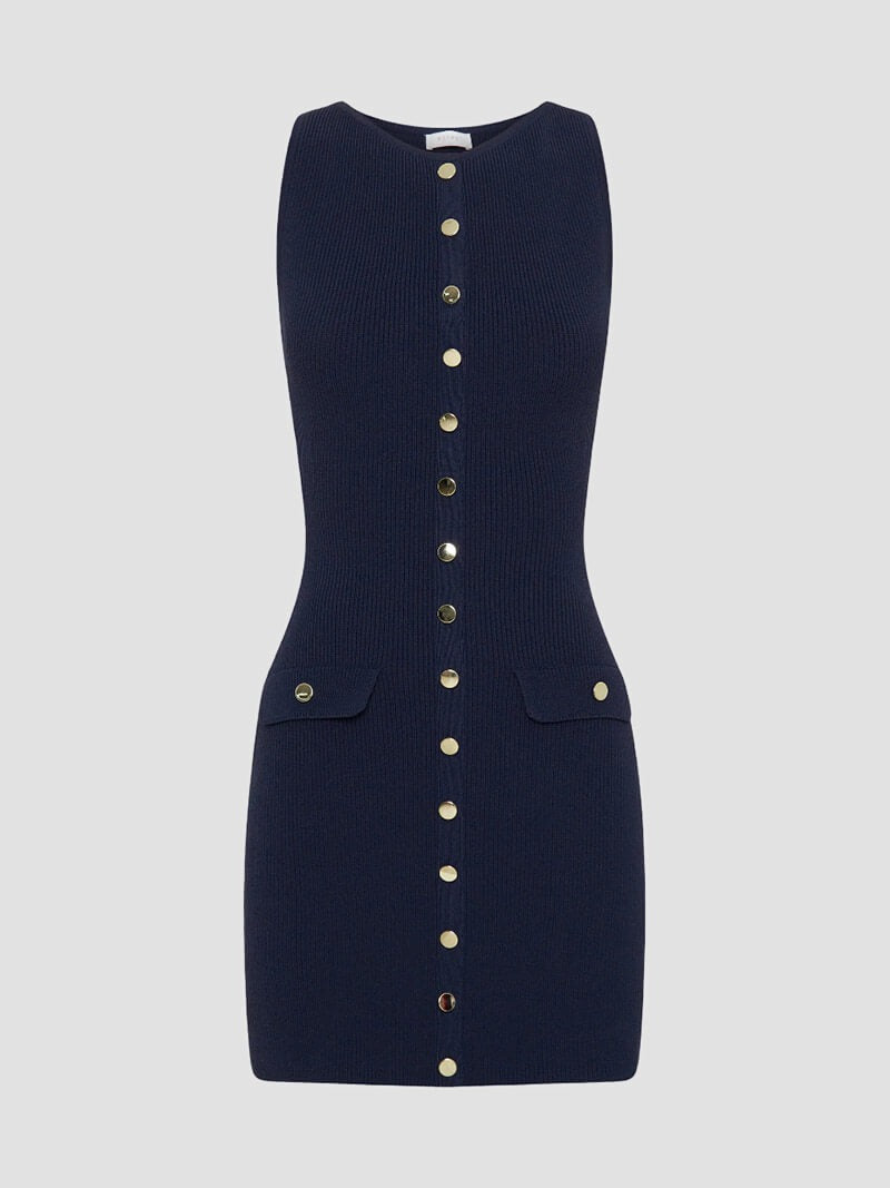 Dorina – Rochie mini tricotată cu nasturi