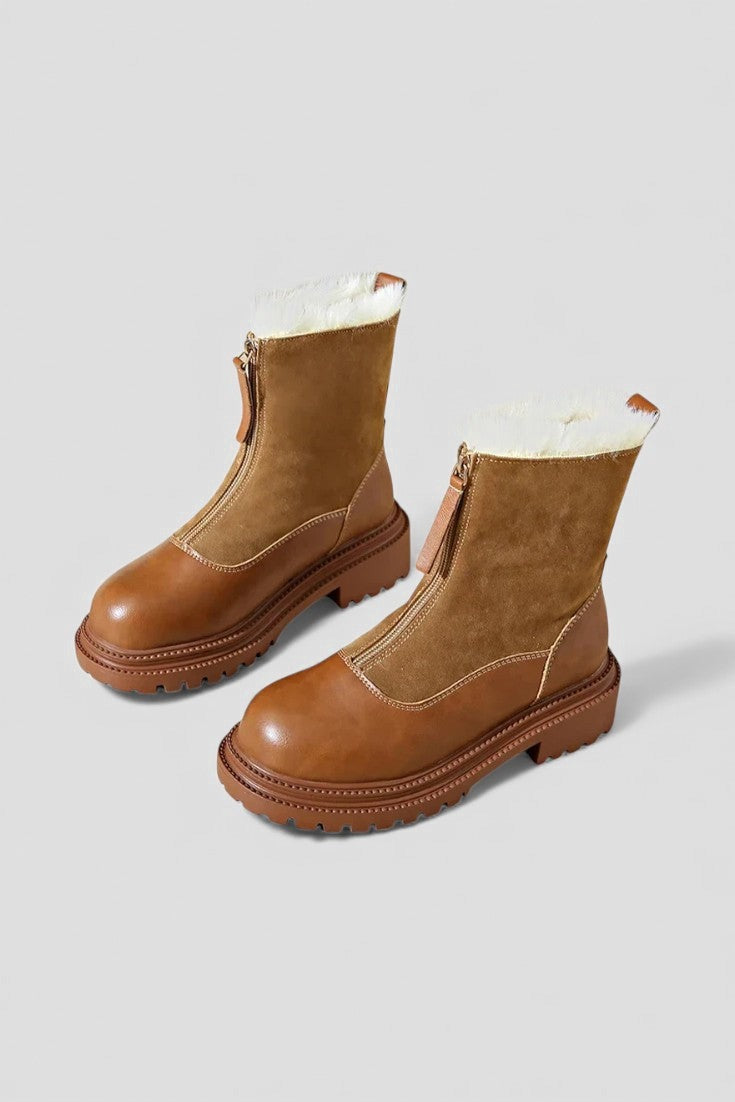 Geanina – Botine cu blăniță și fermoar