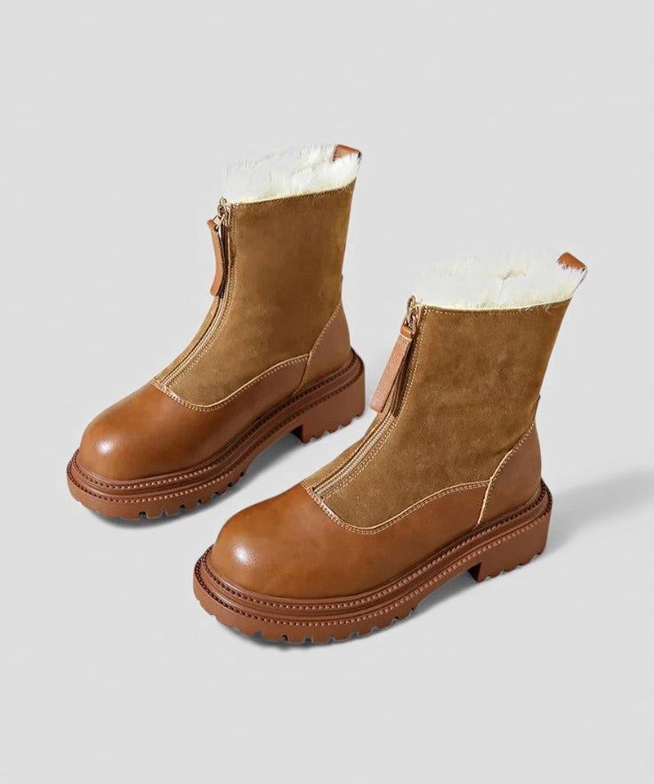 Geanina – Botine cu blăniță și fermoar