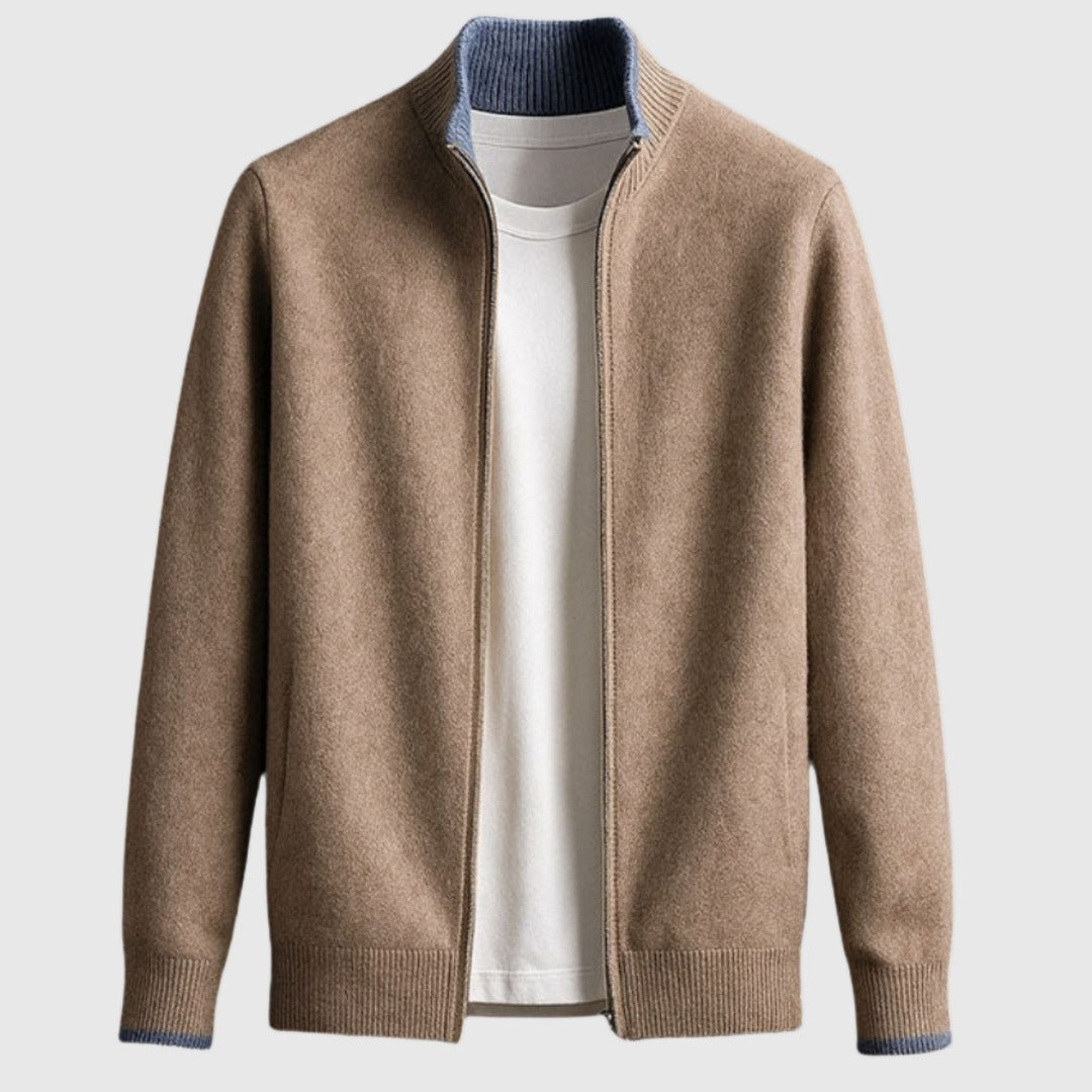 Adrian – Cardigan cu fermoar și guler