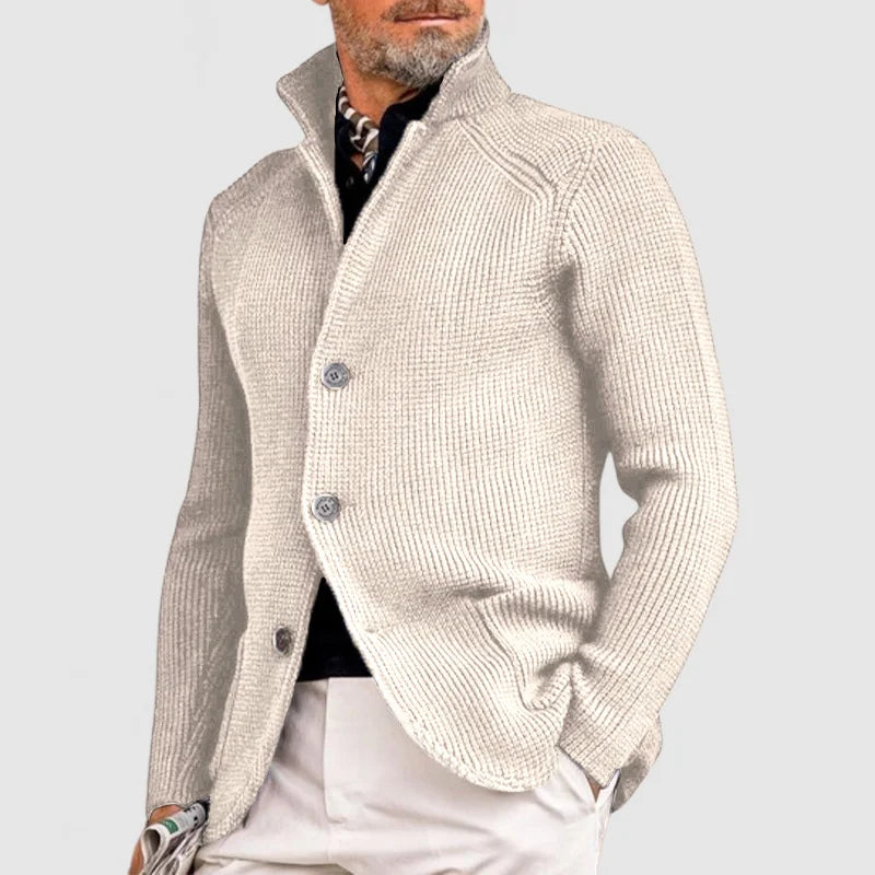 Ovidiu – Cardigan waffle cu guler