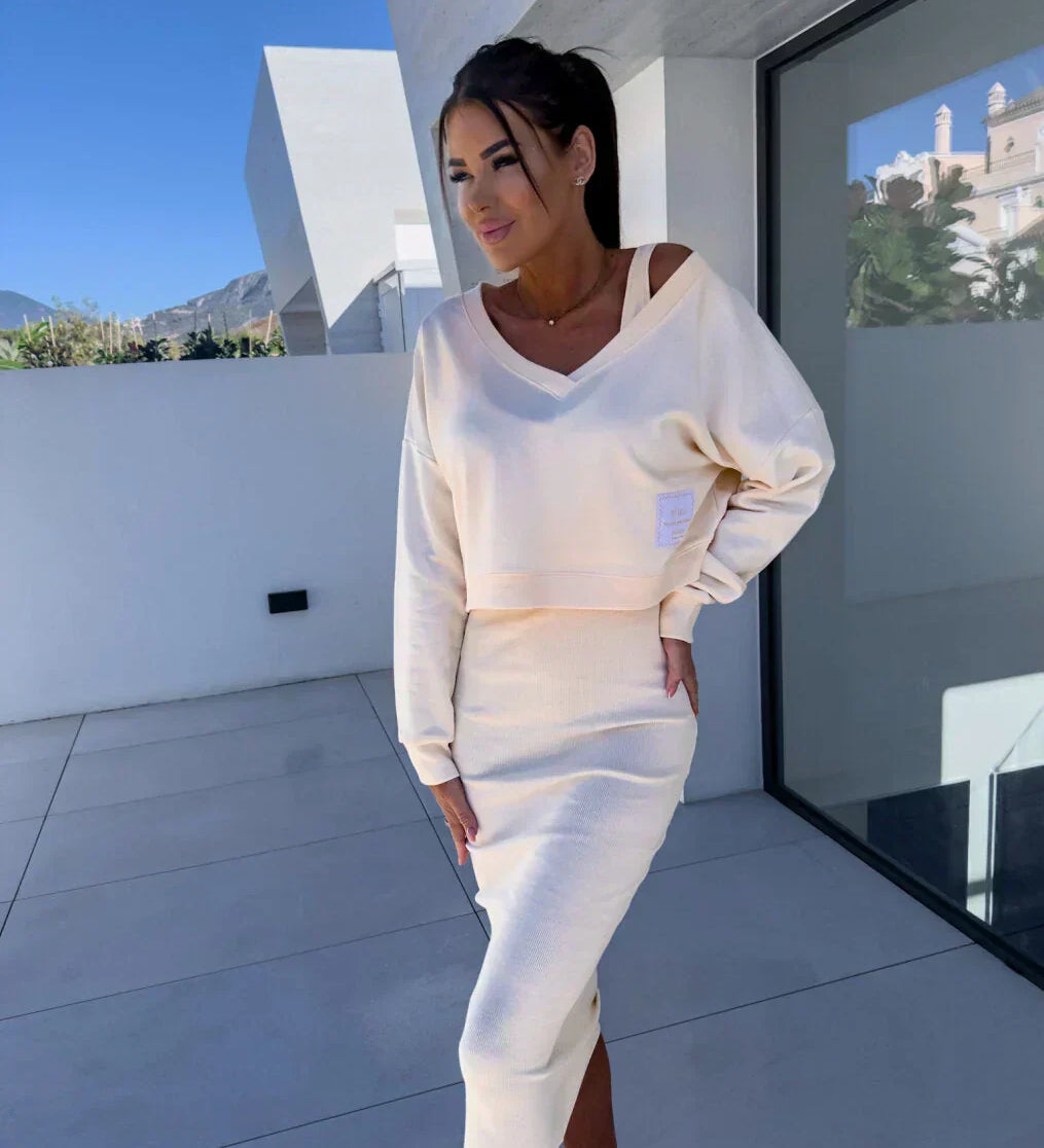 Anișoara – Set cu bluză și rochie