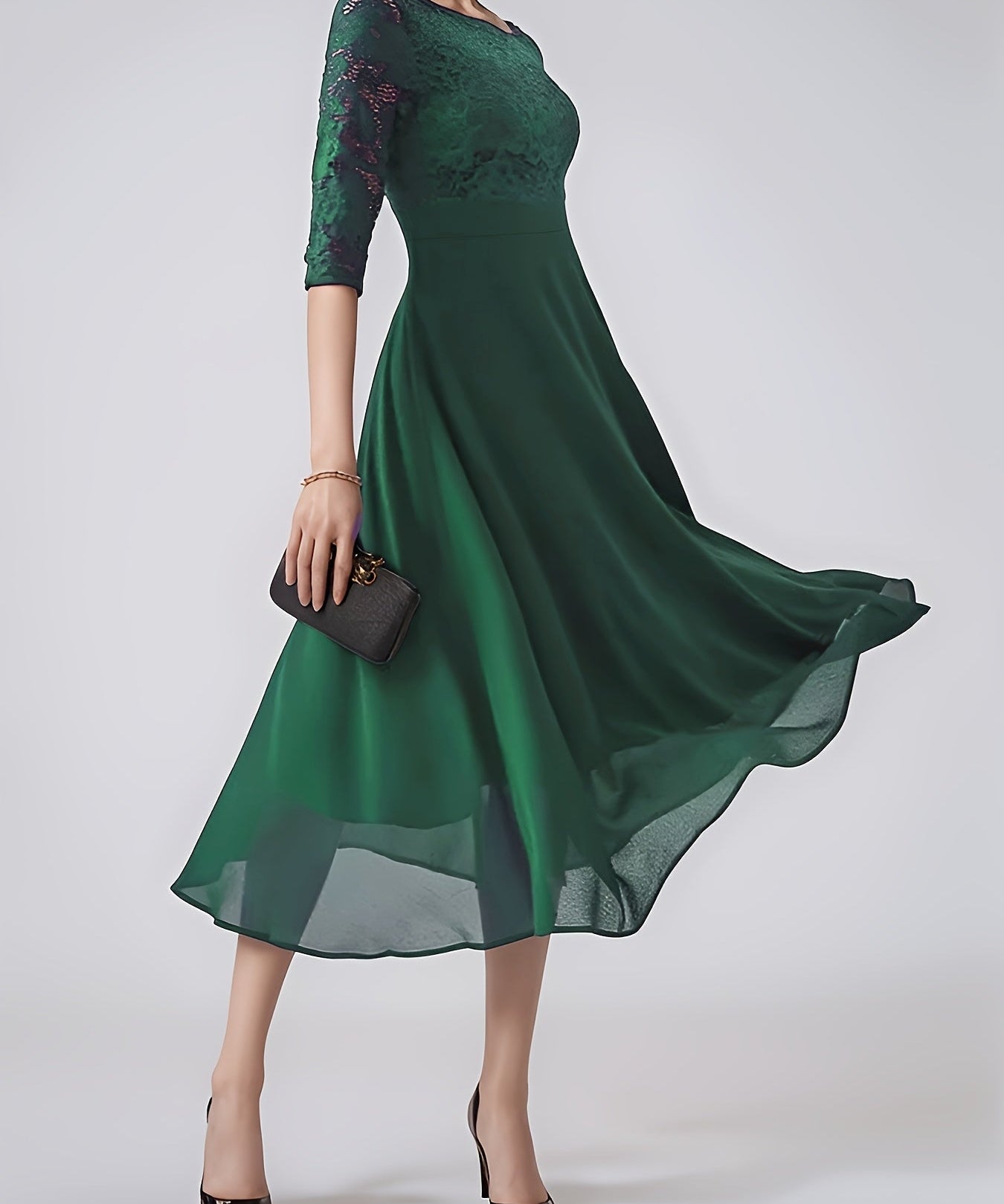 Dorina – Rochie midi cu dantelă