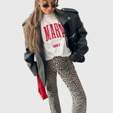 Silvia – Blugi cu imprimeu leopard