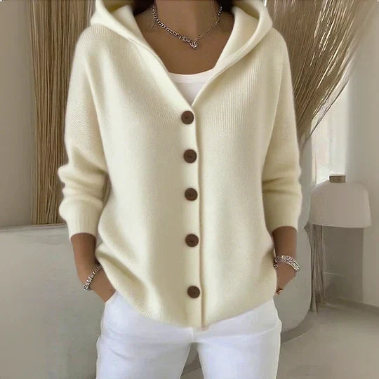 Livia – Cardigan cu glugă și nasturi