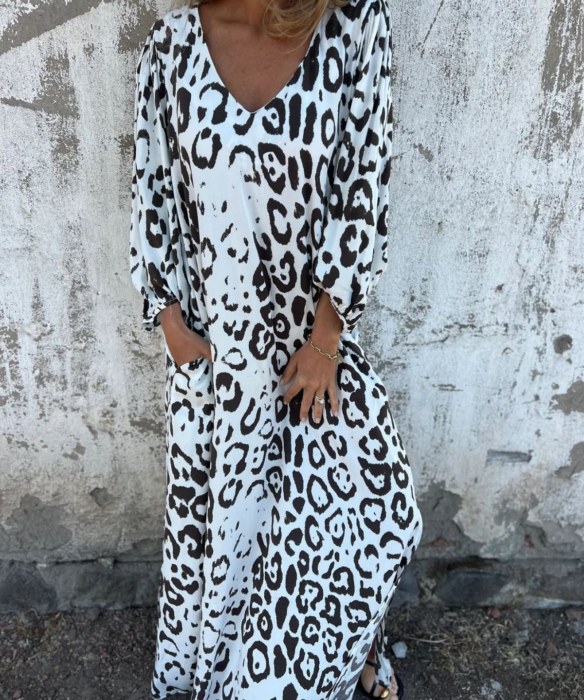 Geanina – Rochie maxi cu imprimeu animal