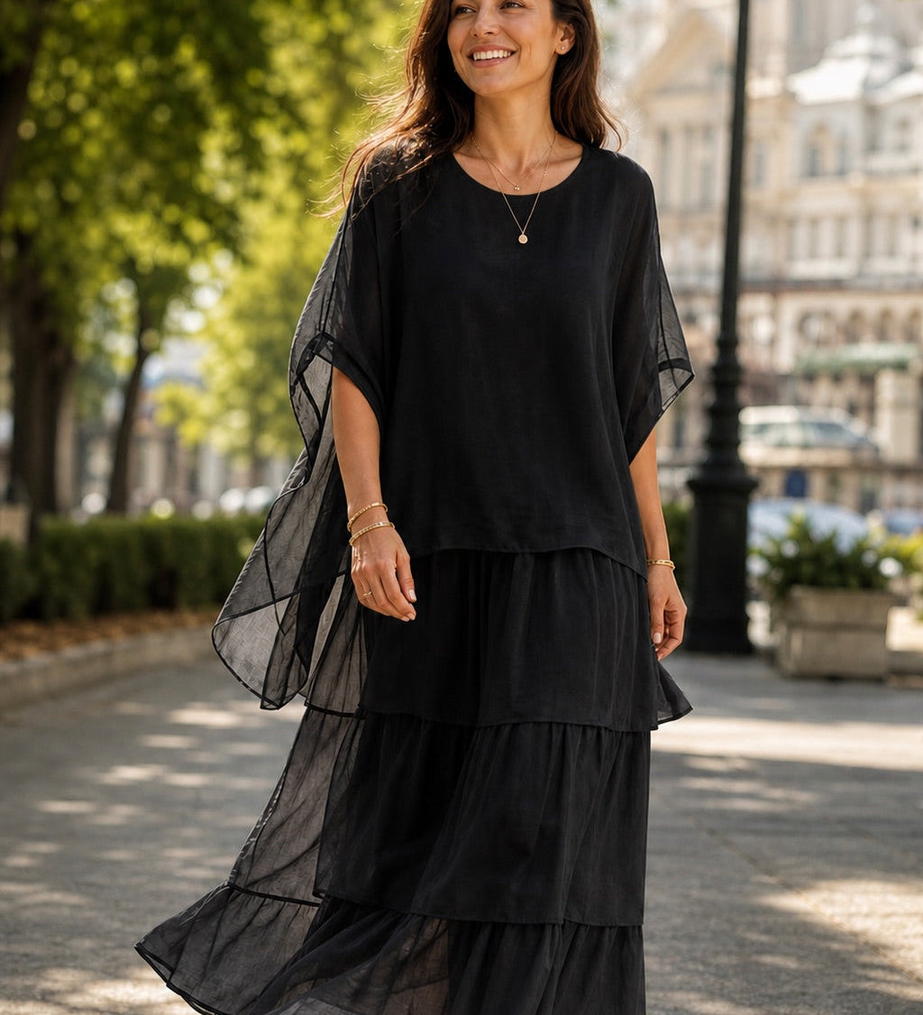 Sorina – Rochie vaporoasă cu volane