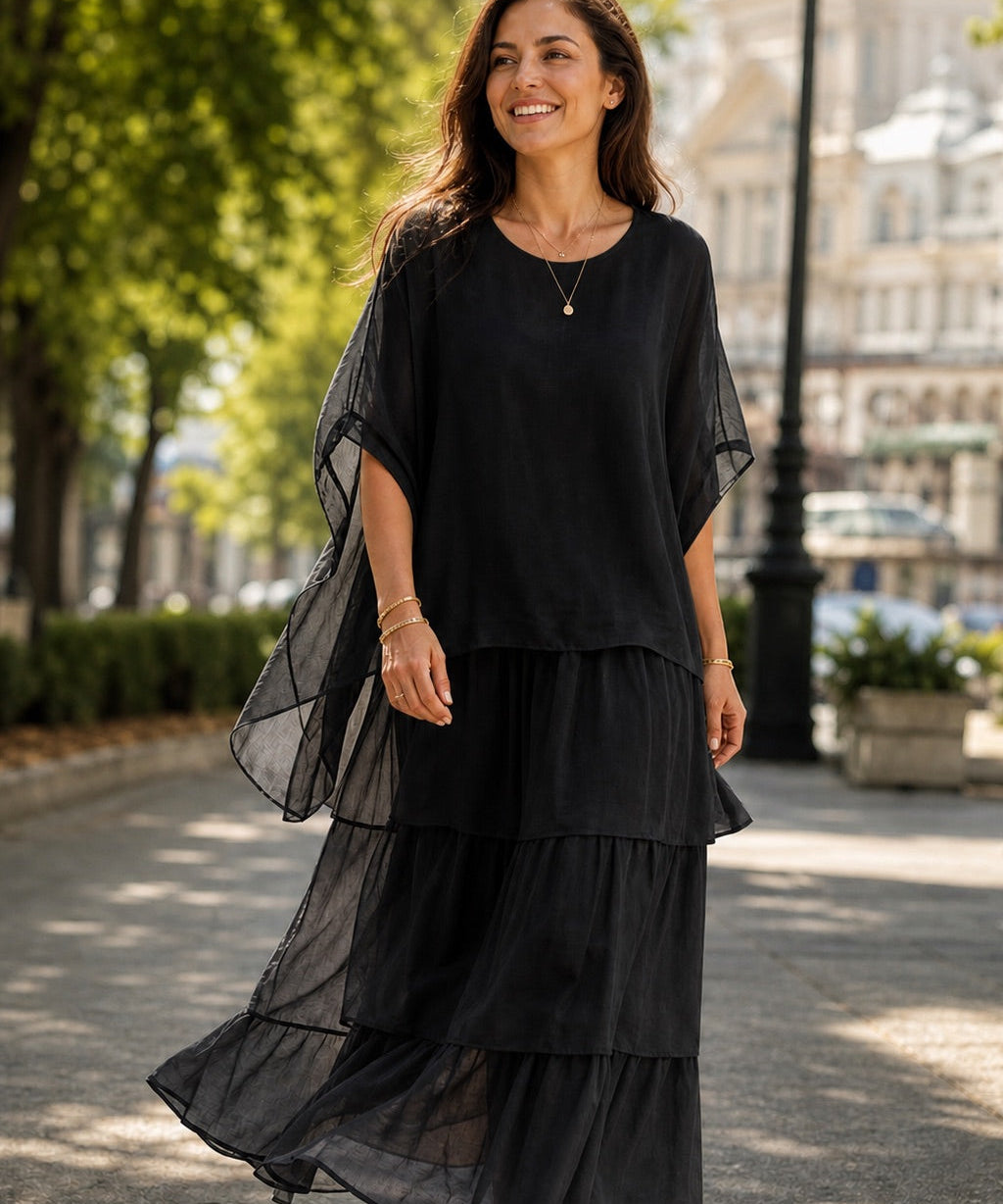 Sorina – Rochie vaporoasă cu volane