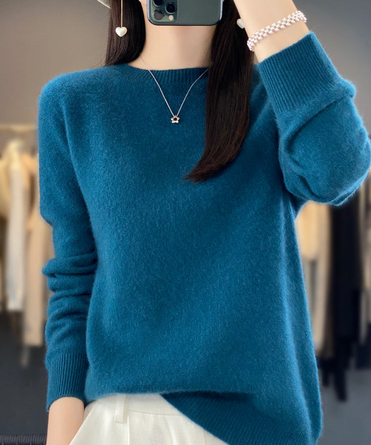 Laurentia – Pulover pufos cu guler rotund