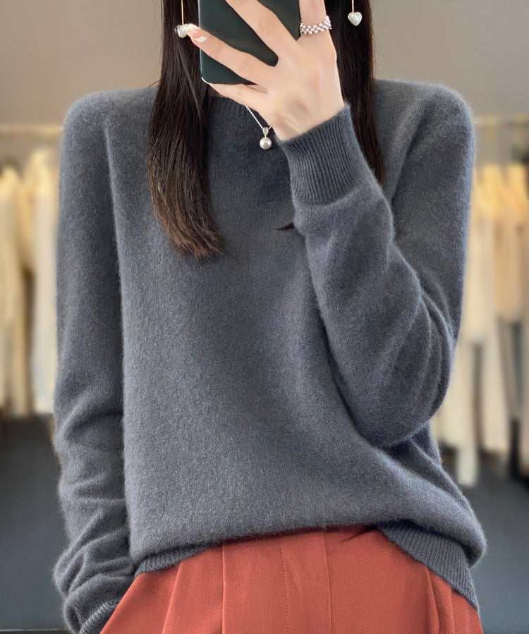Laurentia – Pulover pufos cu guler rotund