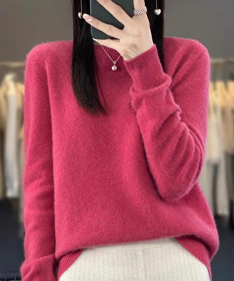 Laurentia – Pulover pufos cu guler rotund
