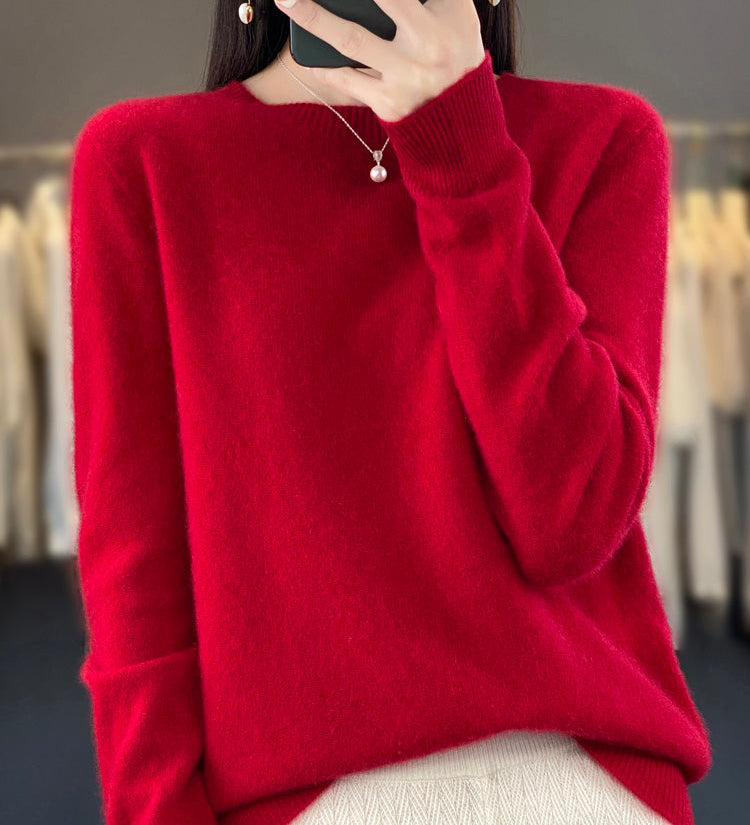 Laurentia – Pulover pufos cu guler rotund