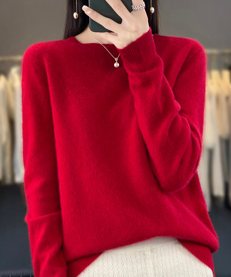 Laurentia – Pulover pufos cu guler rotund
